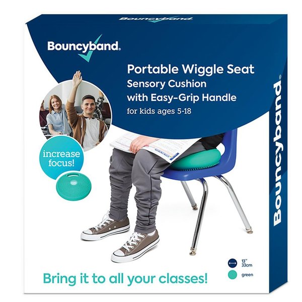 Bouncybands Portable Wiggle Seat Sensory Cushion, Green WSHAGR
